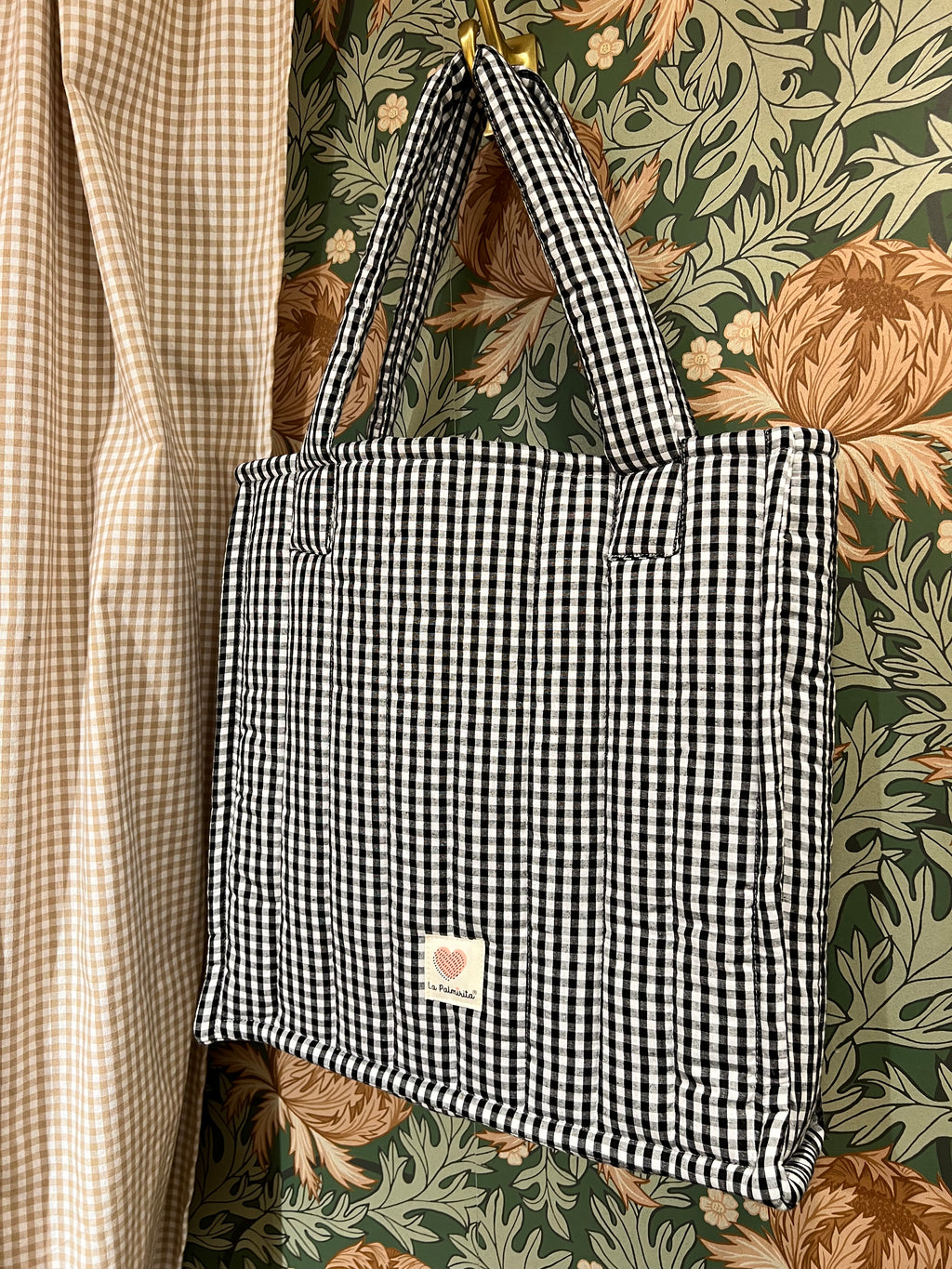 Tote Bag acolchada Vichy Negro – LAPALMIRITA