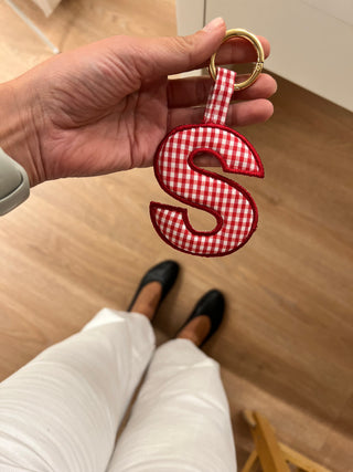 Llavero INICIAL Vichy rojo