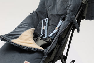 Saco de silla de paseo universal para invierno / Pana azul grisáceo