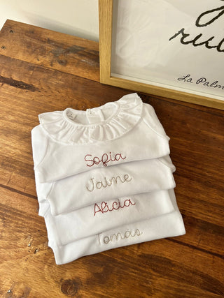 Body personalizado para bebé bordado con nombre – 100% algodón