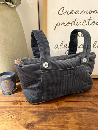 Bolsa de carro mini - Pana Azul grisáceo