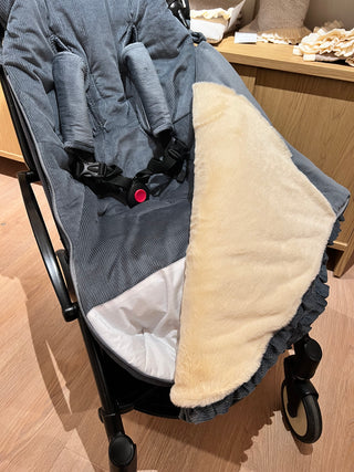 Saco de silla de paseo universal para invierno / Pana azul grisáceo