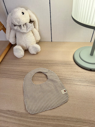 Babero velcro Vichy beige