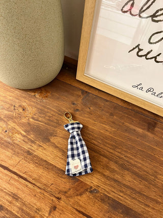 Llavero lazo mini Vichy marino