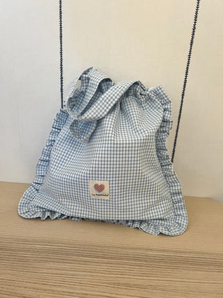 Bolsa Impermeable para Muda de Bebé con Asas / Vichy azul