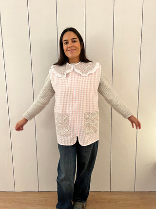 Bata sin mangas profesora Vichy rosa