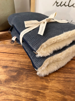 Manoplas para carrito Pana azul grisáceo