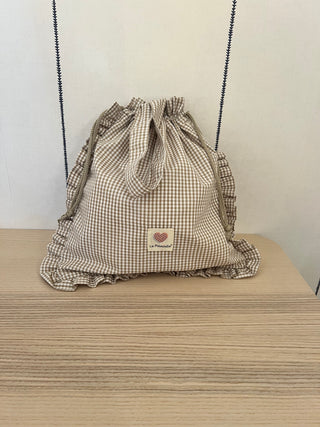 Bolsa Impermeable para Muda de Bebé con Asas / Vichy Beige