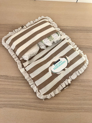 Organizador de Pañales y Toallitas / Rayas tostado