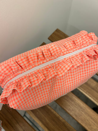 Neceser Volantitos vichy naranja fluor