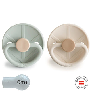Pack 2 Chupetes FRIGG de silicona Sage & Cream Talla 1 | 0-6 meses
