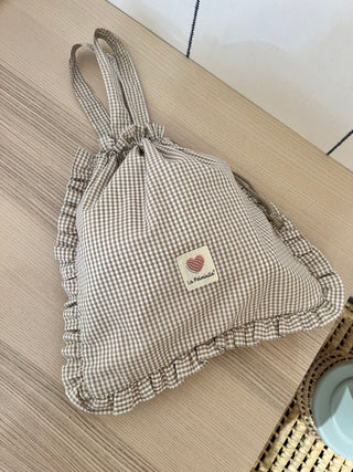 Bolsa Impermeable para Muda de Bebé con Asas / Vichy Beige
