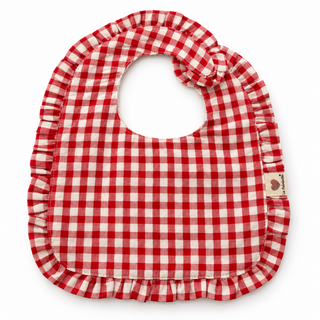 Babero volantes / Vichy rojo