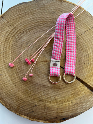 Mini Cinta Pulsera para móvil Vichy rosa flúor