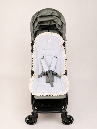 Colchoneta Universal Confort / Vichy beige + flores