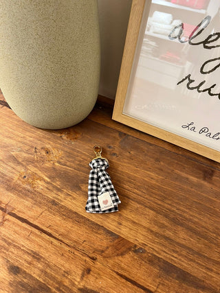 Llavero lazo mini vichy negro