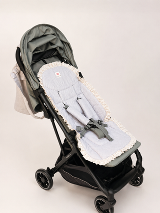 Colchoneta Universal Confort / Vichy beige + flores