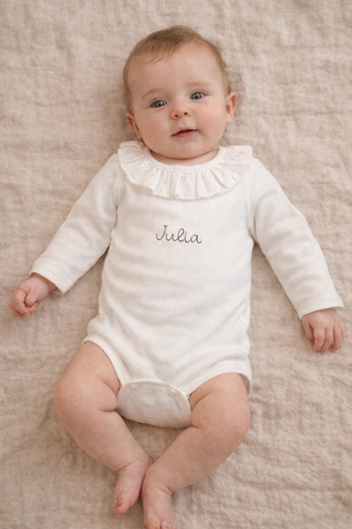 Body personalizado para bebé bordado con nombre – 100% algodón
