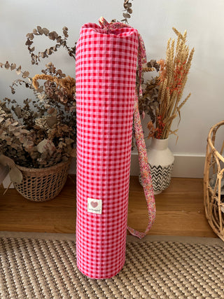 Funda Mat Esterilla Pilates Yoga Vichy fresa