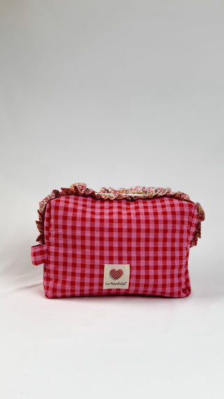 Neceser Volantitos vichy fresa