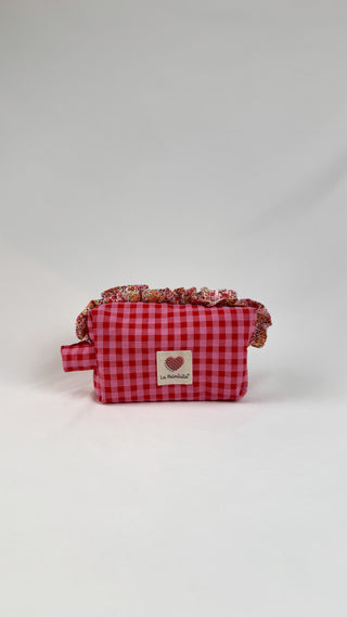 Neceser Volantitos vichy fresa