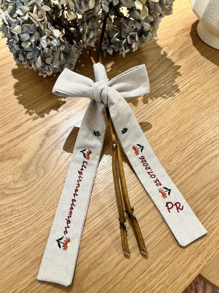 Lazo para ramo de novia personalizado | Bordado con girasoles