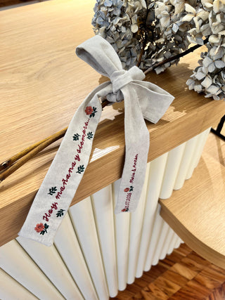 Lazo para ramo de novia personalizado | Bordado con flores