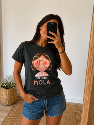 Camiseta SER SEÑO MOLA / Verde abeto