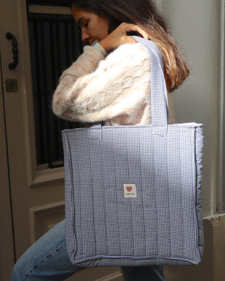Tote Bag acolchada Vichy vichy marino