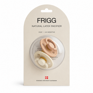 Pack 2 Chupetes FRIGG de látex natural Rope Blush & Cream Talla 1 | 0-6 meses