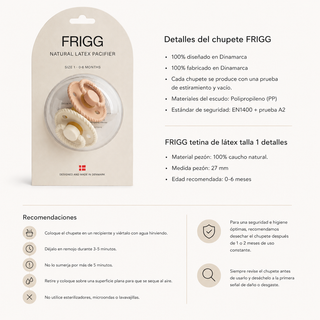 Pack 2 Chupetes FRIGG de látex natural Rope Blush & Cream Talla 1 | 0-6 meses